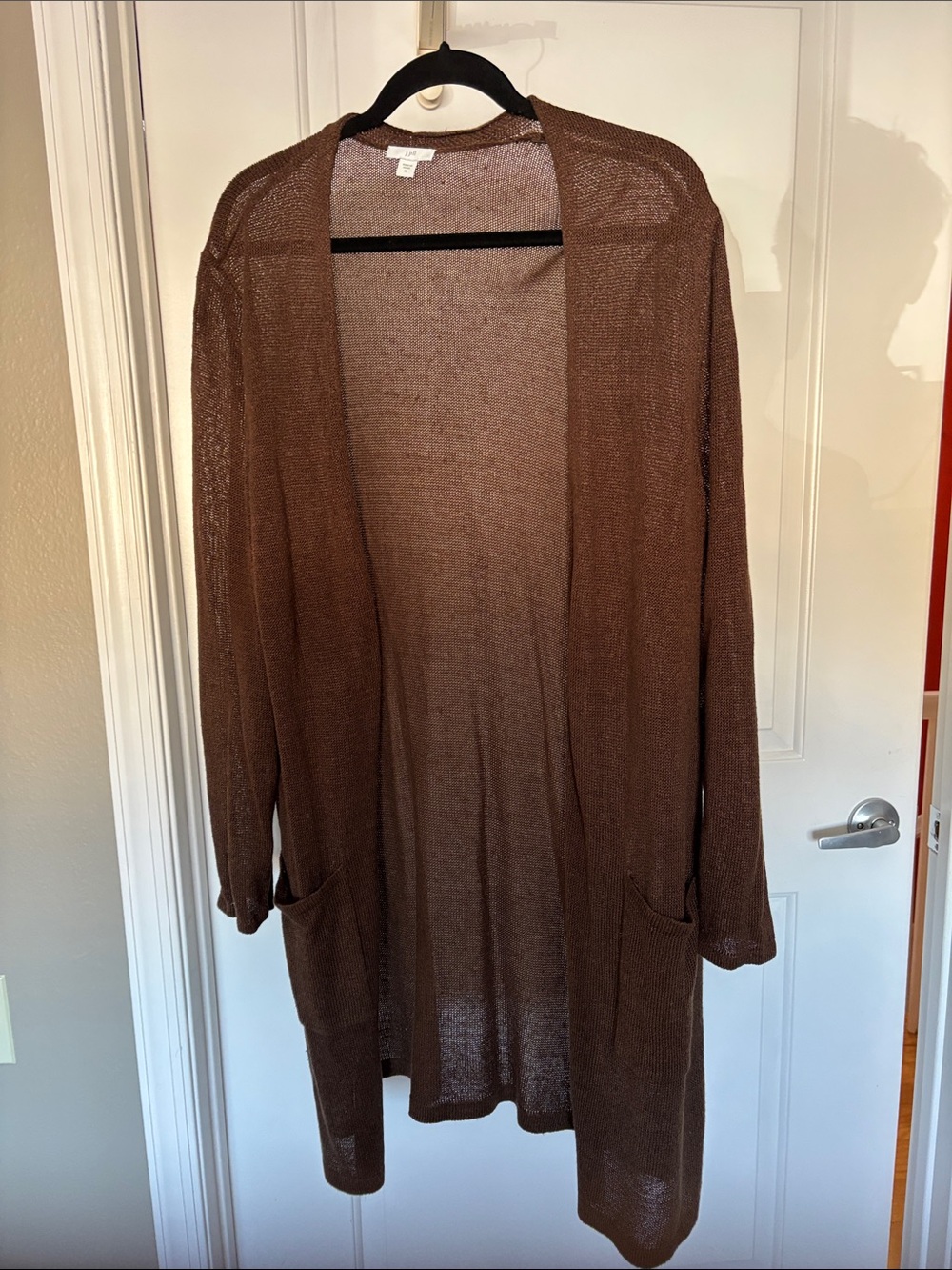 J. Jill Brown Open-Front Lightweight Knit Cardigan